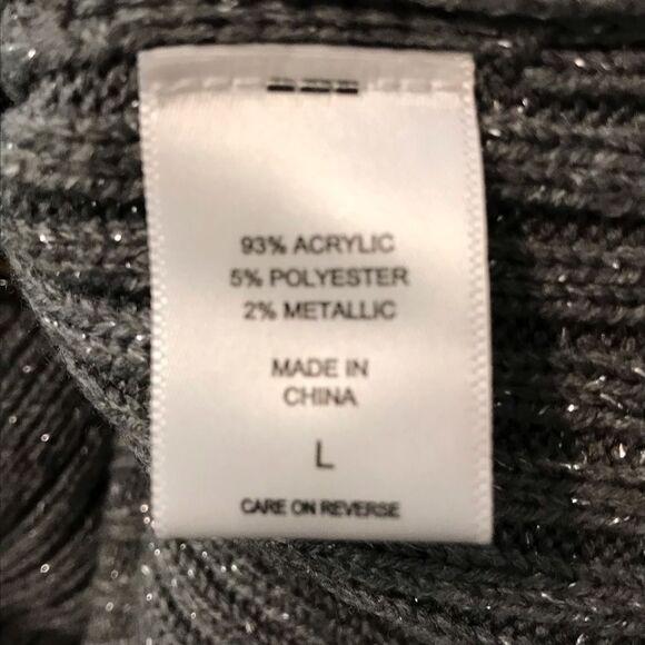 New York & Co. Sleeveless Cowl Neck Sweater Dress Gray Metallic LARGE - Picture 3 of 7